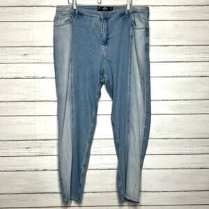 Hollister Ultra High Rise Dad Jean Two Tone Denim Size 34